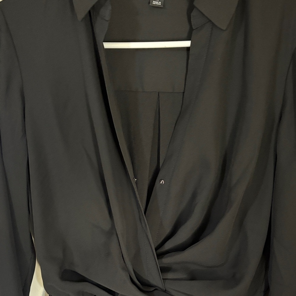 INC International Concepts Elegant Black Wrap Mini Dress - Picture 7 of 7